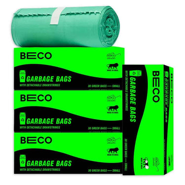 Beco Eco Friendly Garbage Bags for Dustbin | 120 Pcs | Small 17 X 19 Inches | Pack of 4