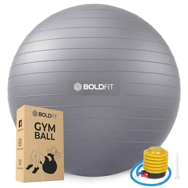 Boldfit Gym Ball for Exercise Anti Burst Exercise Ball Grey 65Cm