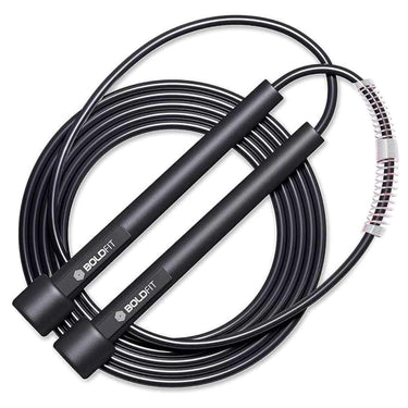 Boldfit Skipping Rope for Men and Women Jumping Rope With Adjustable Height Speed Skipping Rope Black