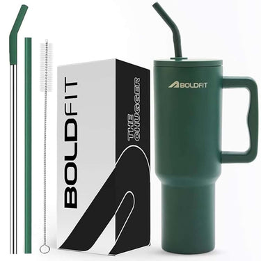 Boldfit Tumbler Bottle Water Bottle with Lid and Straw 1.2 Green