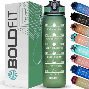 Boldfit Water Bottles 1 Litre Sipper Green