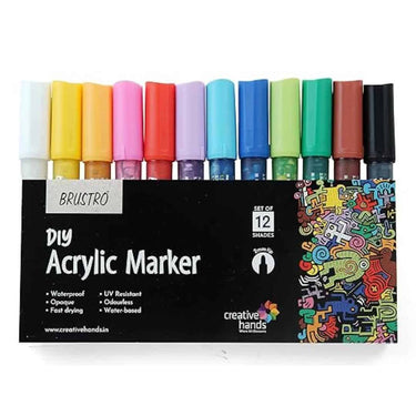 Brustro (DIY) Acrylic Marker Set of 12 Vibrant Colours