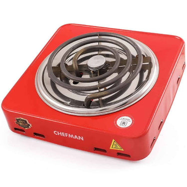 CHEFMAN Hot Plate Cooktop Grill 500W Red