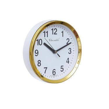 CHRONIKLE Elegant Round Plastic Case White Dial Clock