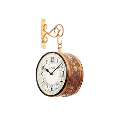 CRAFTEL Metal Analog Railway Wall Clock