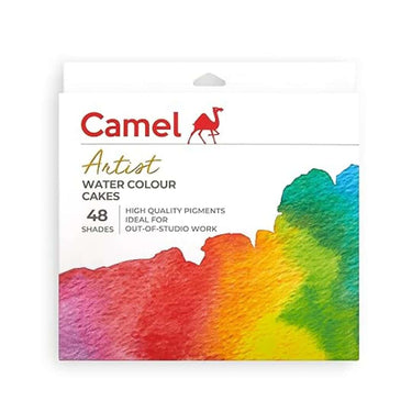 Camel Artist Water Colour Cakes Set Pack of 48 Shades with Brush