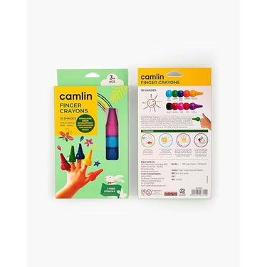 Camel Camlin Finger Grip Crayons 10 Shades With Stencils