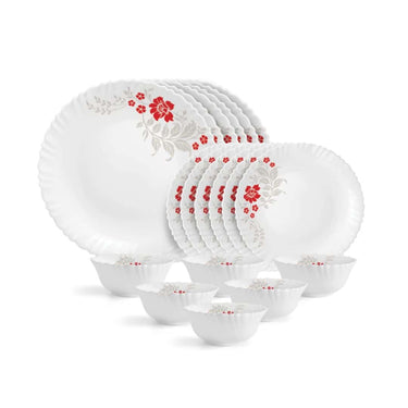 Cello Opalware Dazzle Series Scarlet Bliss Dinner Set