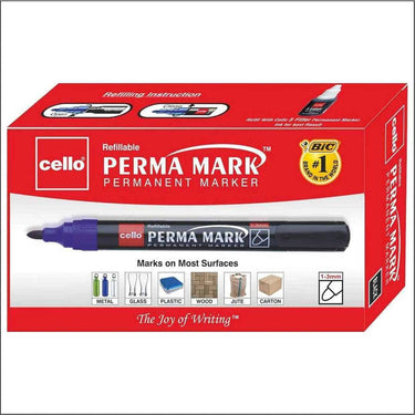 Cello Perma Mark Permanent Bold Marker Black Set of 10 (Pack of 3)