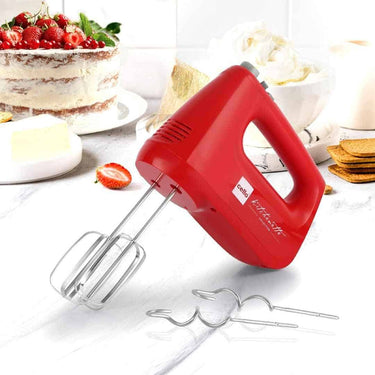 Cello Supreme Hand Blender 400 Watt Motor 6 Speed Control Beater Red