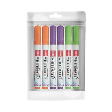 Cello Whitemate Whiteboard Vivid Bold Markers Set of 6 Markers 3 Assorted Ink (Pack of 2)