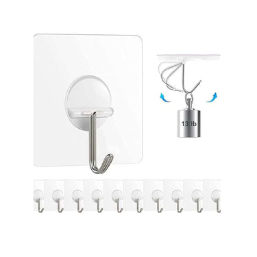 Chillyfit Wall Hooks for Hanging Strong 10 Pack Adhesive Hooks for Wall Heavy Duty