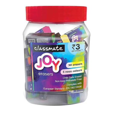 Classmate Neon Joy Eraser Pack Of 50 Jar