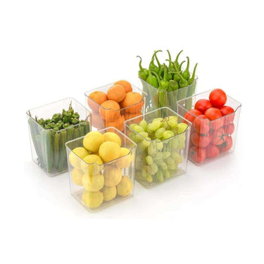 Clazkit fridge storage boxes set of 6