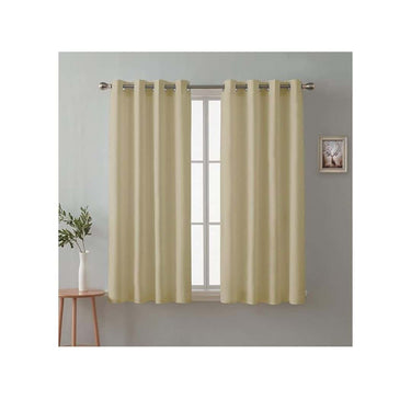 Cloth Fusion Blackout Curtains 5 Feet Long Set of 2 Room Darkening Window Curtain (Iridesent White)