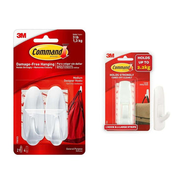 Command Plastic Medium Designer Wall Hooks