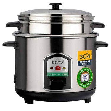 DIVYA Stainless Steel 1.8 Liters Cylinder Electric Rice Cooker