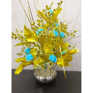 DN Enterprises Artificial Blue Flowers with Pot