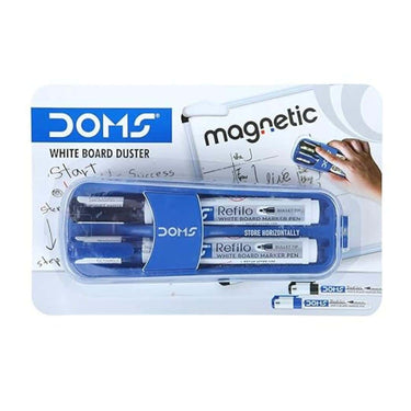 DOMS Fine Magnetic Whiteboard Duster Marker Set (Pack of 1)