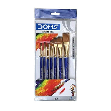 DOMS Synthetic Paint Brush Set Flat Pack of 7