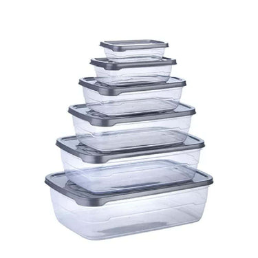 Dialust Rectangular Plastic Food Storage Container(6 Pcs)