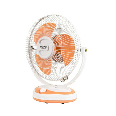 ESKON Table Fan, 9 Inch, Orange and White