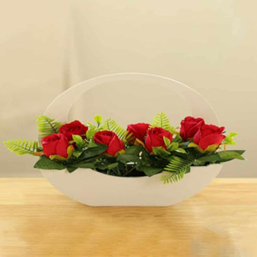 Ekhasa Rose Flower Vase Pot with Artificial Flowers