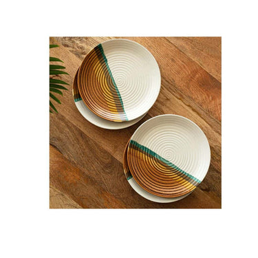 ExclusiveLane 'Zen Garden'  Ceramic Plates for Dinner Set