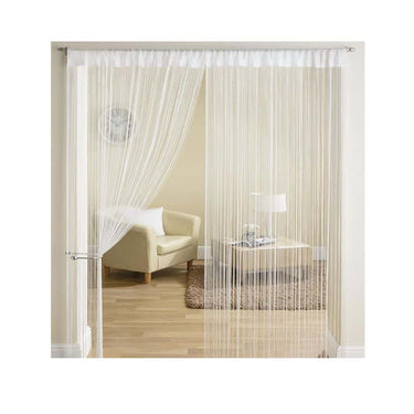 Exporthub 1 Piece Beautiful Polyester Door Threads String Curtain 7ft White (EHSPR558 74)