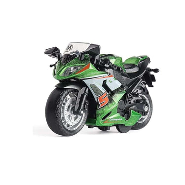 FEXXA Police Motorcycle Toy Pull Back  with Music Lighting (New Sport Bike Green)