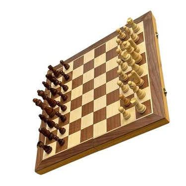 FITFLEX Chess Board Set Wooden 11.5 x 11.5 Inchs