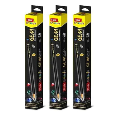 FLAIR Creative Series Gem 2B Graphite Pencil Pack of 10x3