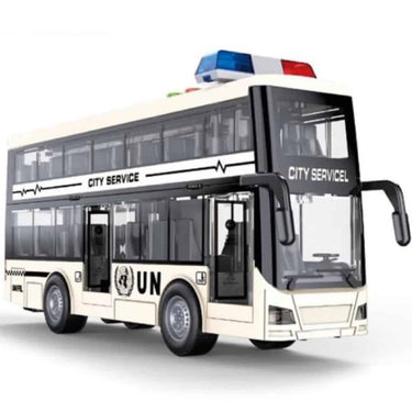 FROWWY White Double-Deck Police Bus