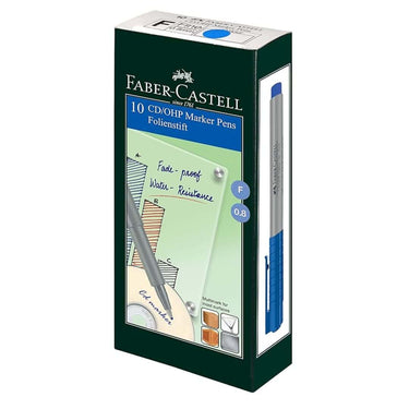 Faber Castell 10 Cd Ohp Marker Pens Blue (Pack Of 2 10 Pcs)