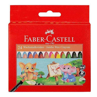 Faber Castell Jumbo Wax Crayons 24 Shades pack of 2