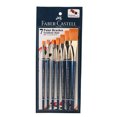 Faber Castell Paint Brush Set Flat (Pack of 7 Navy Blue)