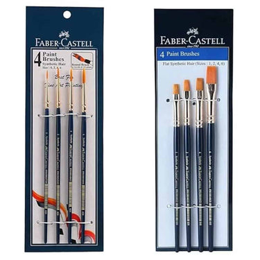 Faber Castell Paint Brush Set Round Pack of 4 (Navy Blue)