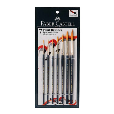 Faber Castell Paint Brush Set Round (Pack of 7 Navy Blue)