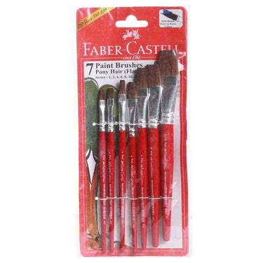 Faber Castell Pony Hair Flat Paint Brush Set of 7