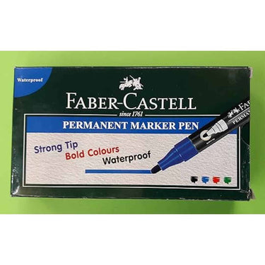 Faber Castell Thick Permanent Marker Pen Pack Of 10 (2Blue 2Red 2Green 4Black)