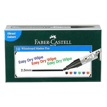 Faber Castell Whiteboard Broad Marker Pack of 10 (Black)