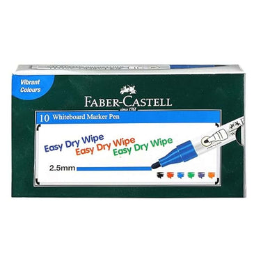 Faber Castell Whiteboard Broad Point Tip Marker Pack of 10 (Blue)