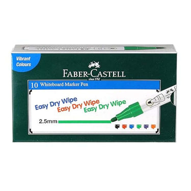 Faber Castell Whiteboard Broad Tip Point Marker Pack of 10 (Green)