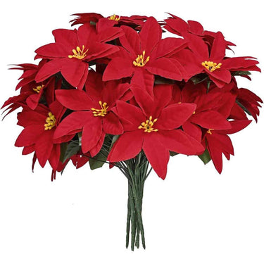 Forty Wings 5 Red Christmas Poinsettia Flowers