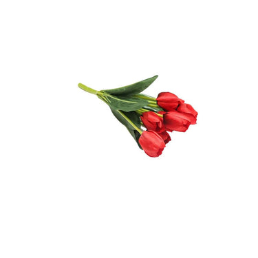 Fourwalls Beautiful Artificial Polyester and Plastic Tulip Flower (Red)