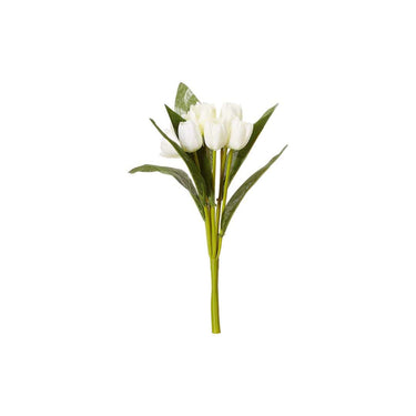 Fourwalls Beautiful Artificial Polyester and Plastic Tulip Flower(White)