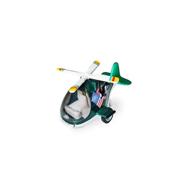 FunBlast Helicopter Toy for Kids Friction Powered Metal Helicopter Green