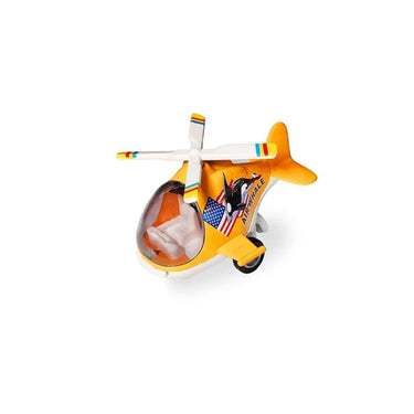 FunBlast Helicopter Toy for Kids Friction Powered Metal Helicopter Yellow