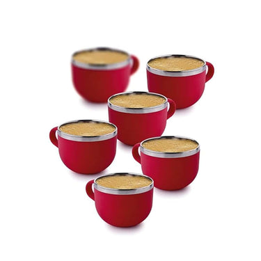 GANESH Stylish Durable Stainless Steel  Set of 6 Tea cups