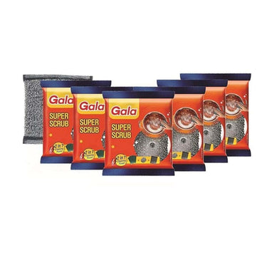 Gala Super Scrub Set  Made of Steel Black  Pack of 6